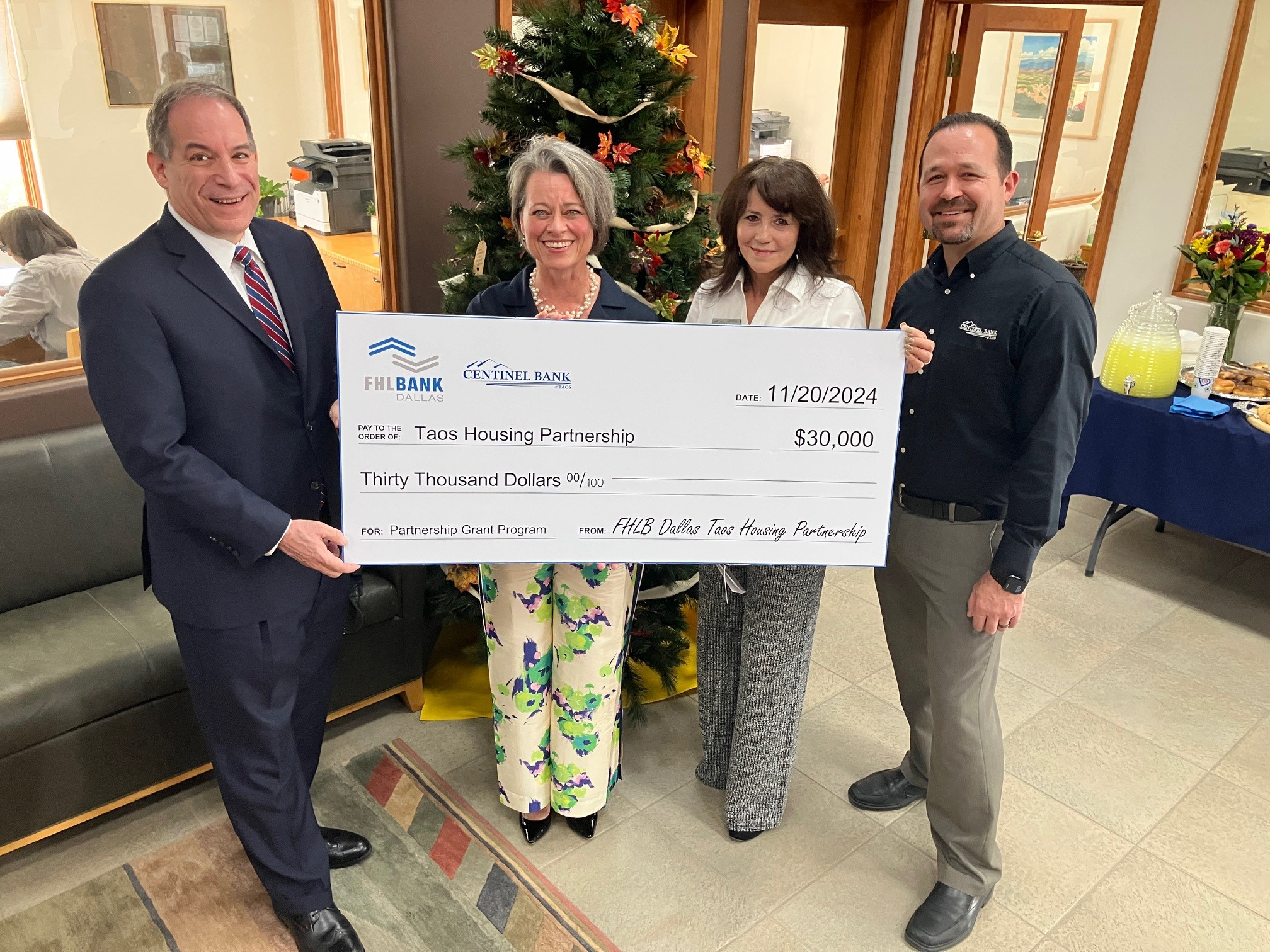 Federal Home Loan Bank of Dallas and Centinel Bank of Taos Award $30K Grant to Taos Housing Partnership