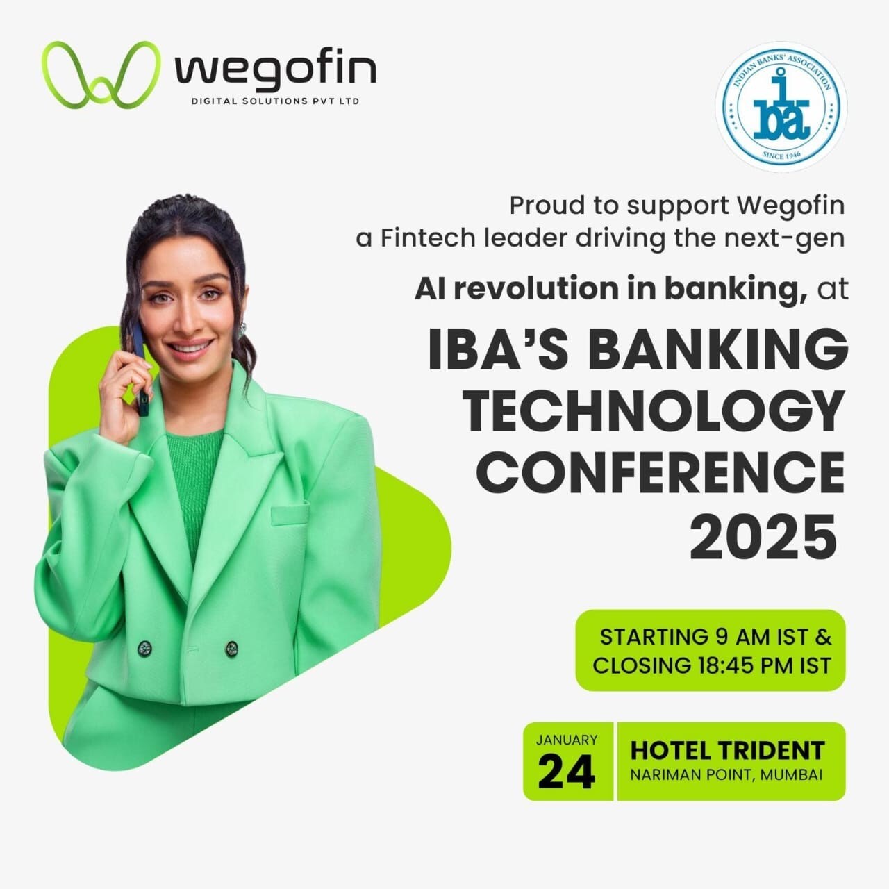 Wegofin - Future fintech unicorn in AI Banking, a Key Sponsor in IBA's 20th Annual Technology Conference to Shape the Future of Indian Banking