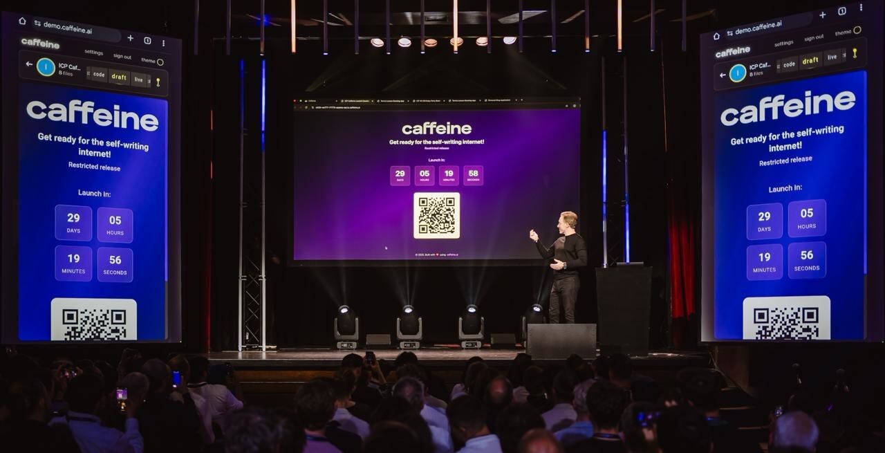 Live Caffeine demonstration rounds out a landmark day at the 2025 World Computer Summit